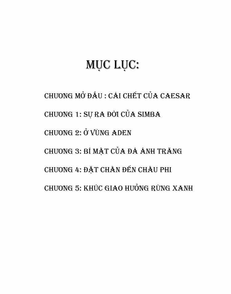 Vua Sư Tử: Chapter 0