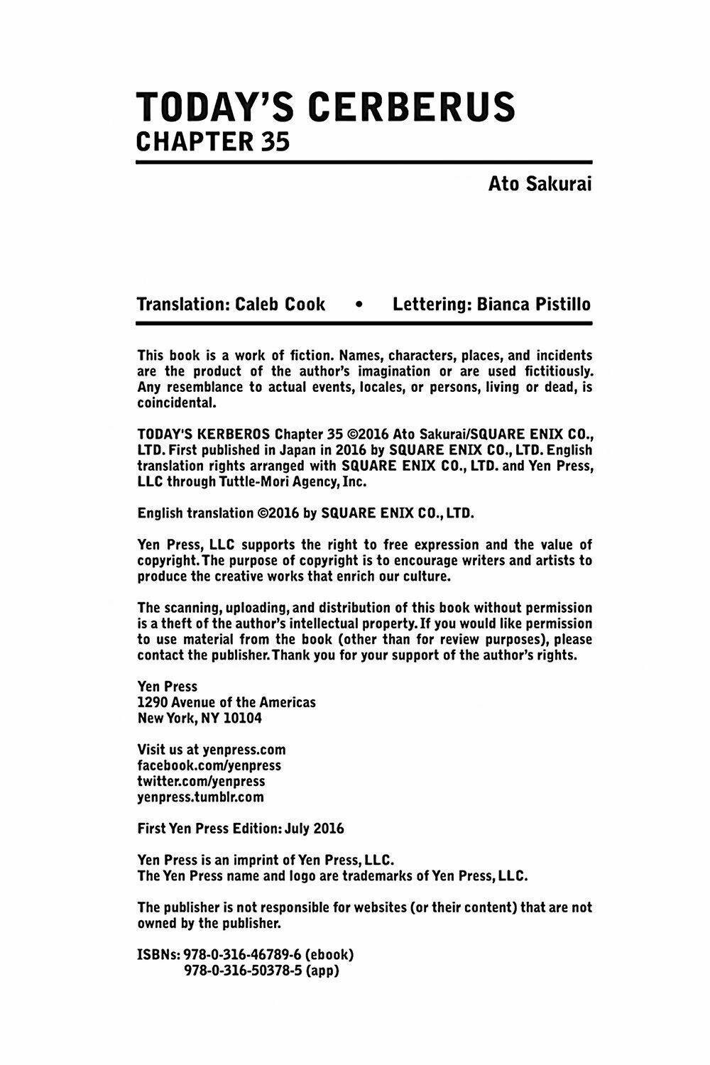 Kyou No Cerberus: Chapter 35