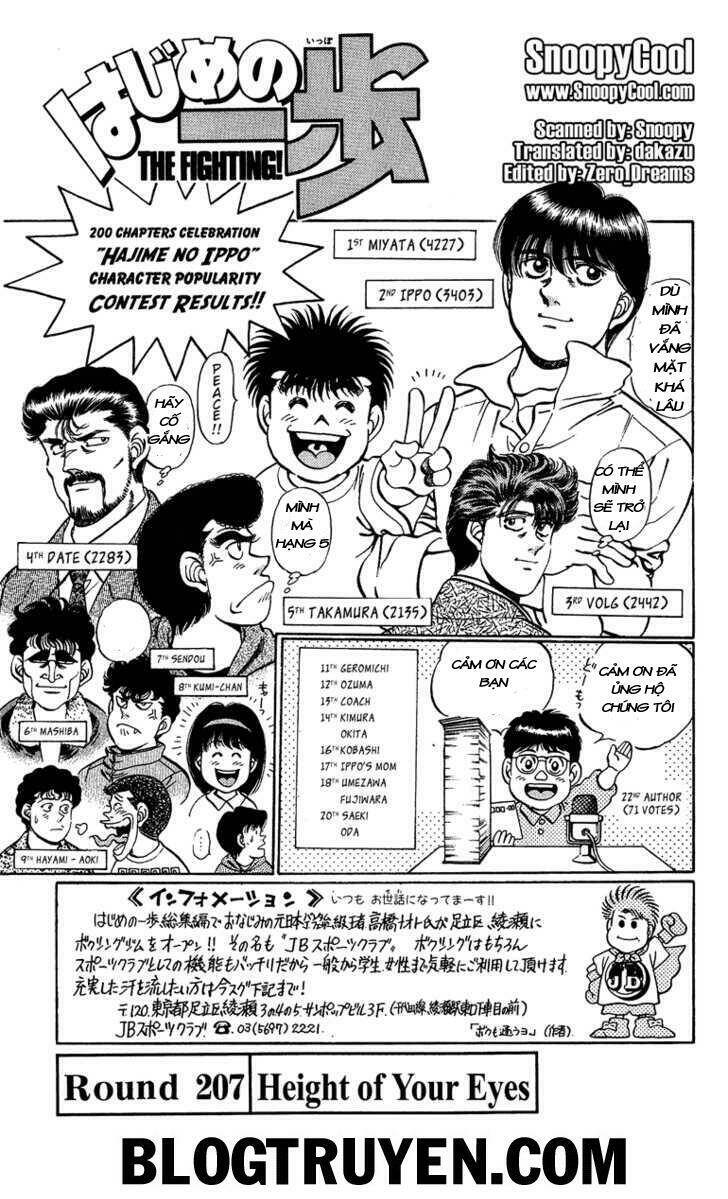 Võ Sĩ Quyền Anh Ippo: Chapter 207