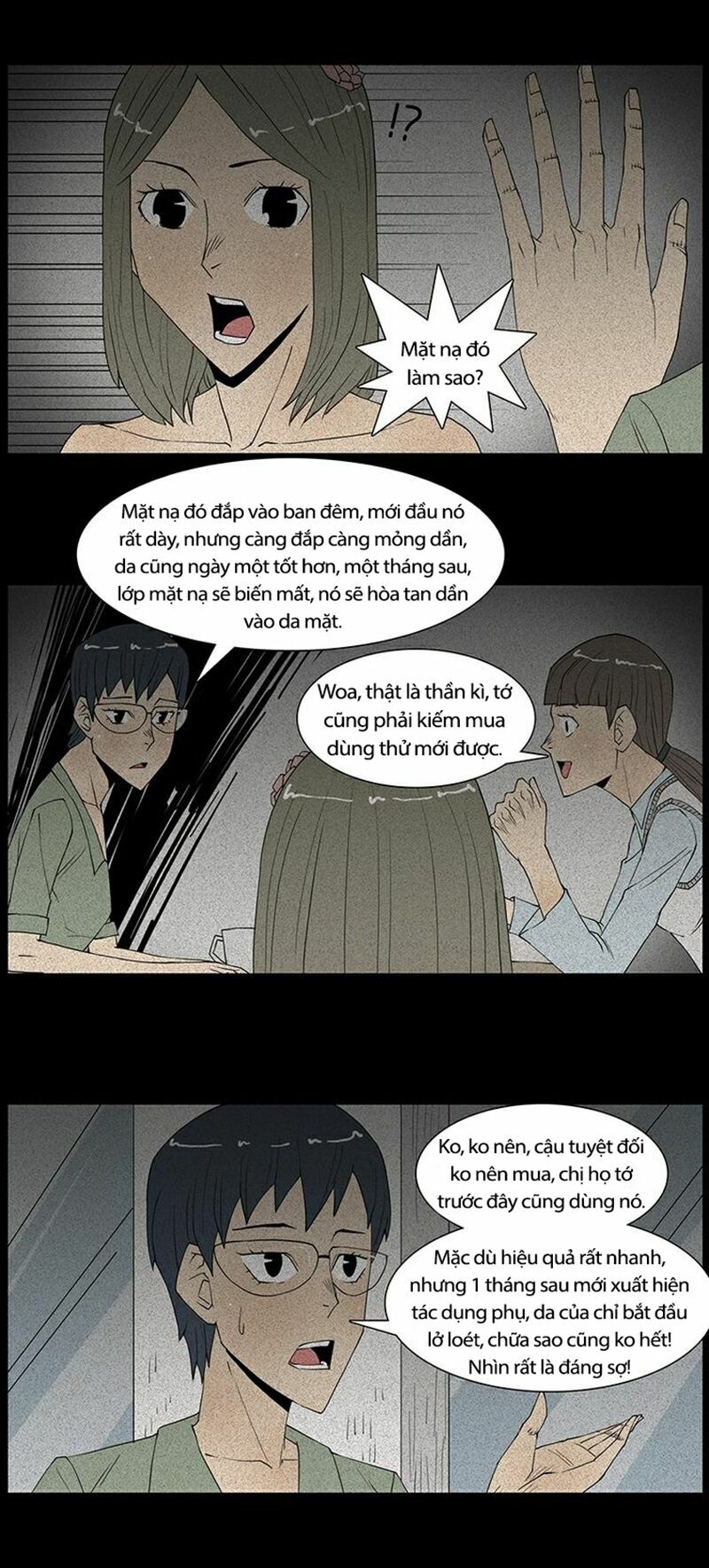 Kinh Dị Đêm Khuya: Chapter 29: - Mặt Nạ Dưỡng Sắc (Thượng)