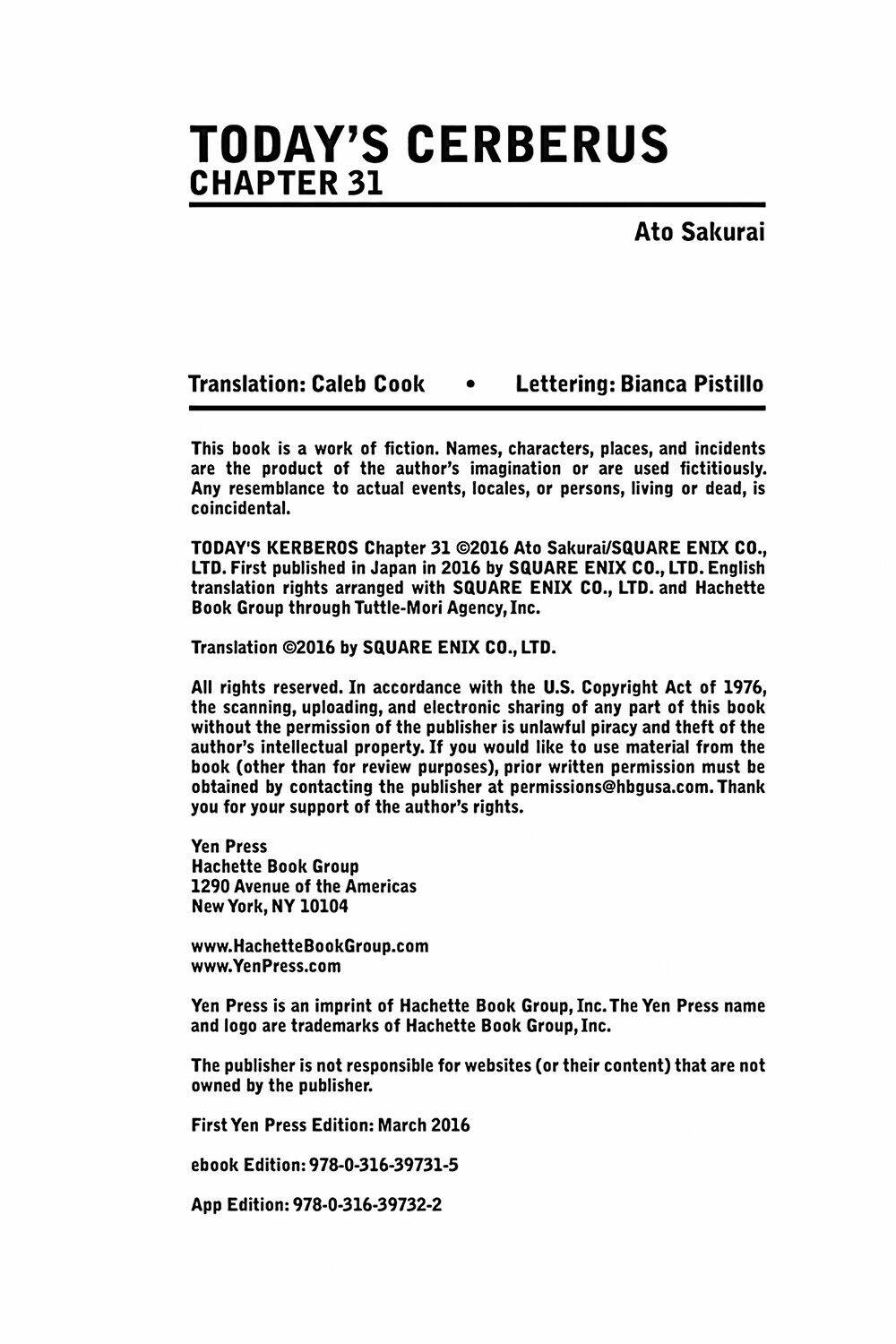 Kyou No Cerberus: Chapter 31