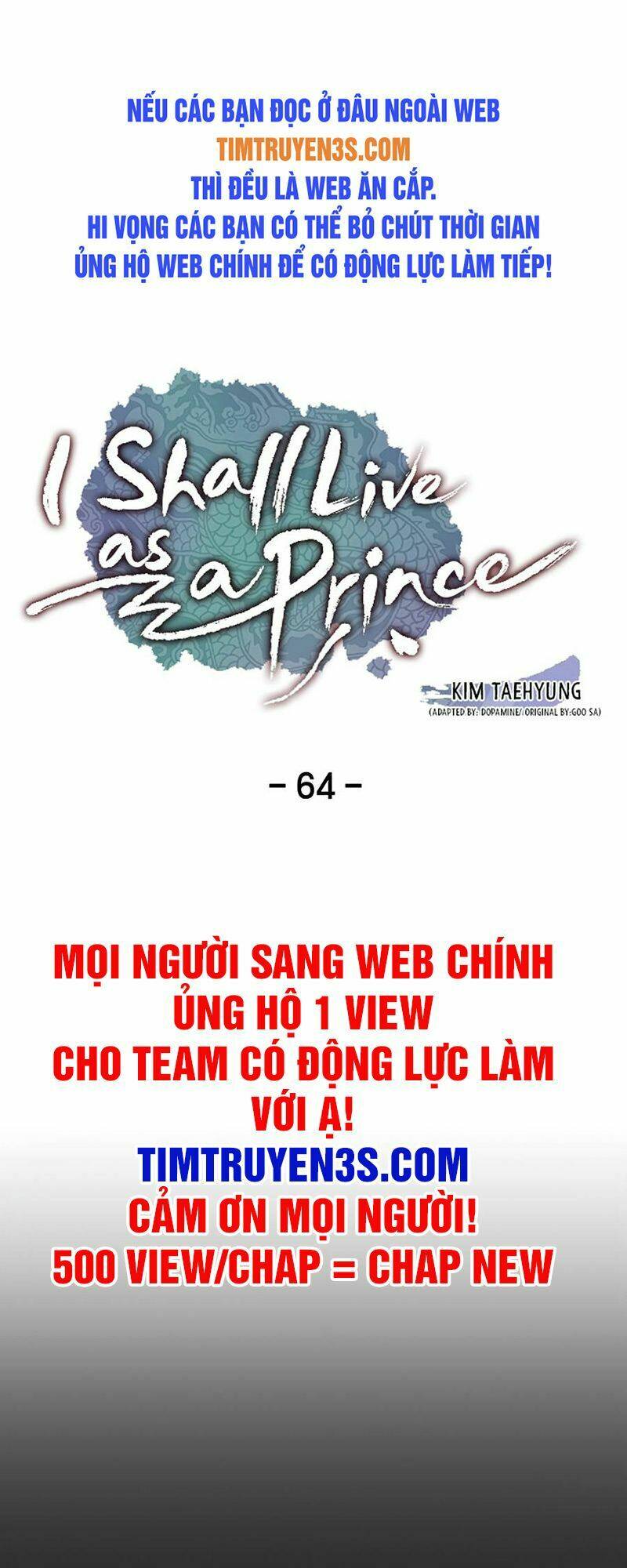 Tôi Sẽ Sống Như Một Hoàng Tử: Chapter 64