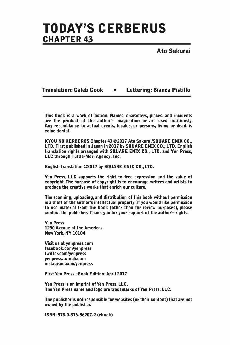 Kyou No Cerberus: Chapter 43