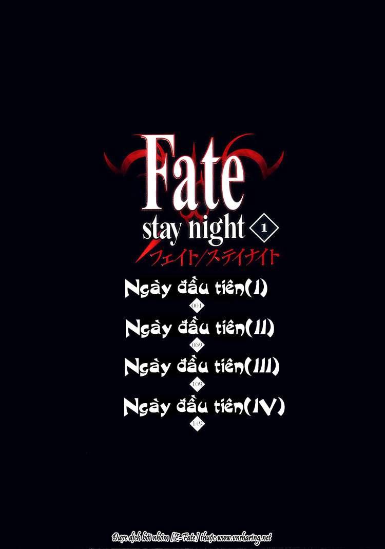 Fate Stay Night: Chapter 1