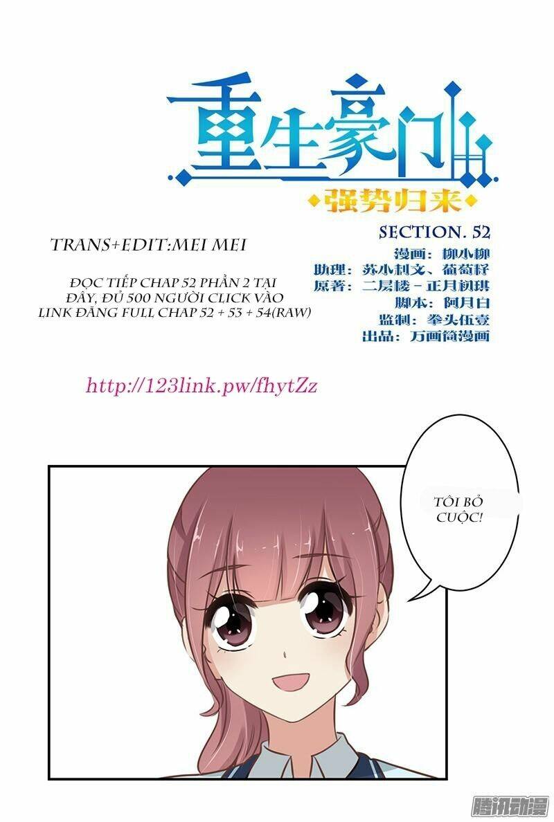Trọng Sinh Chi Hao Môn Cường Thế Quy Lai: Chapter 52