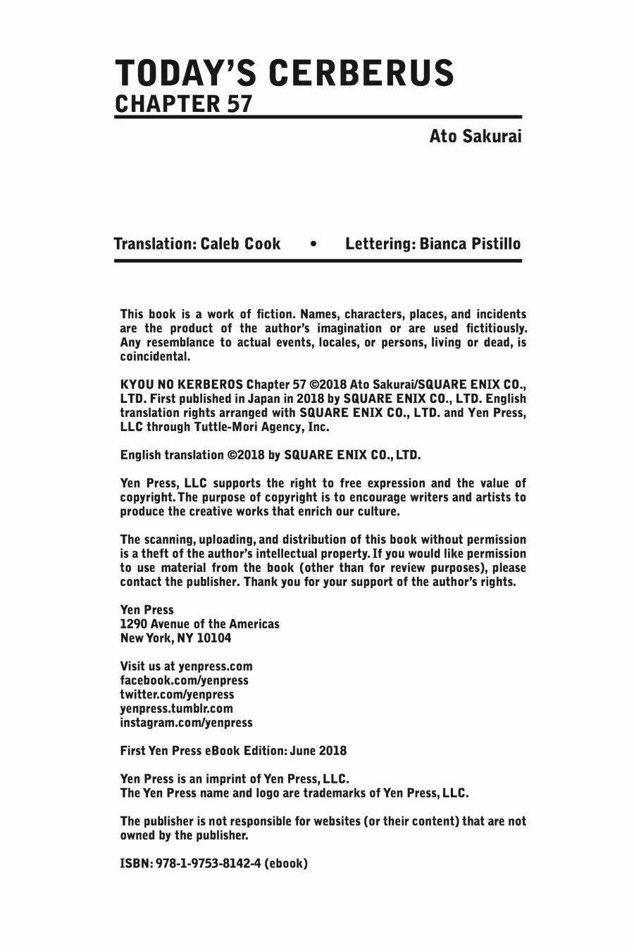 Kyou No Cerberus: Chapter 57