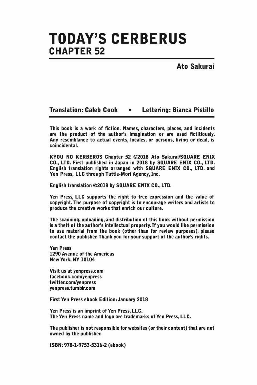 Kyou No Cerberus: Chapter 52
