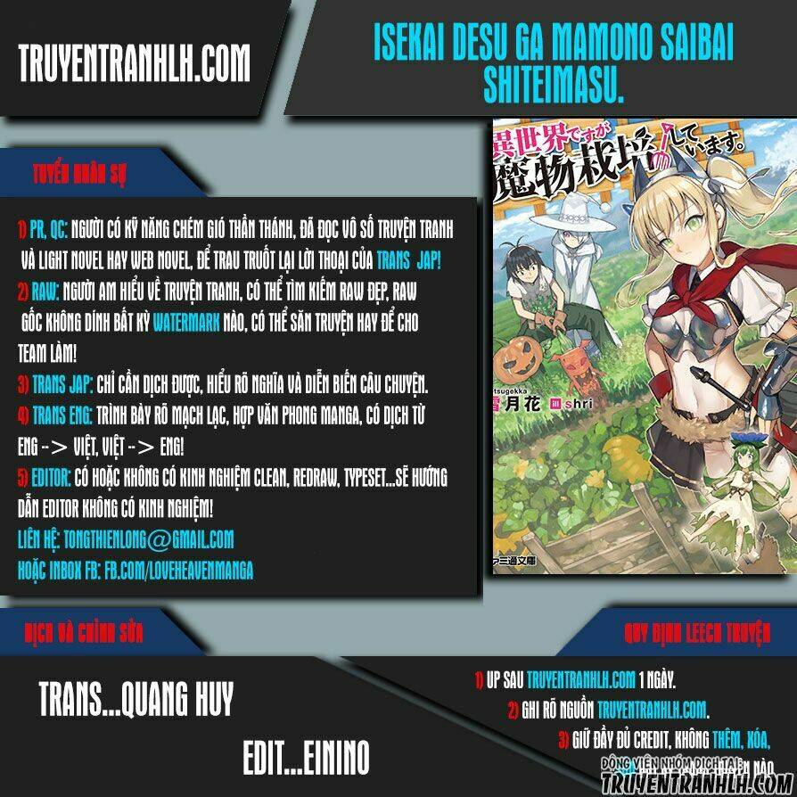 Isekai Desu Ga Mamono Saibai Shiteimasu: Chapter 1