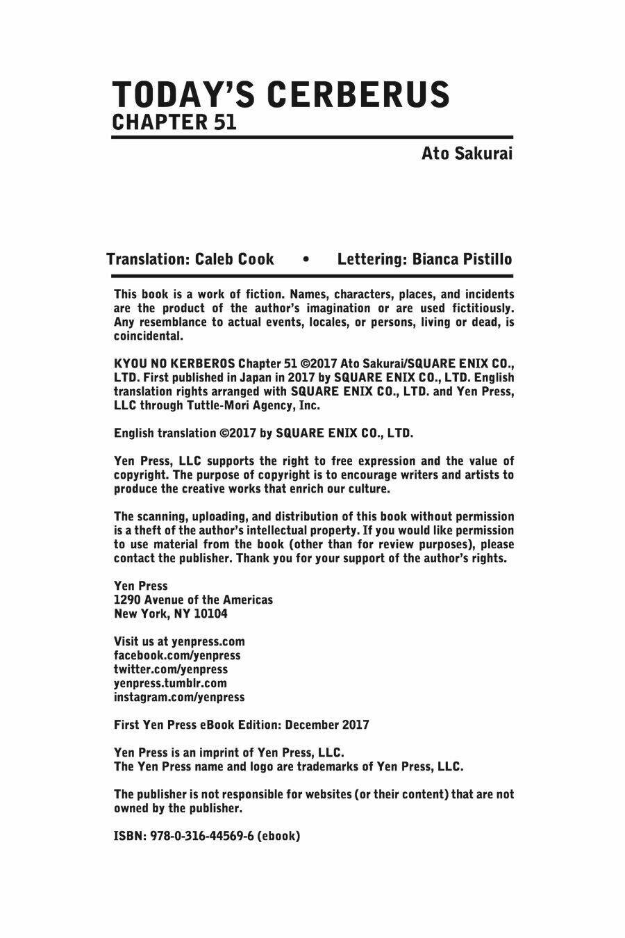 Kyou No Cerberus: Chapter 51