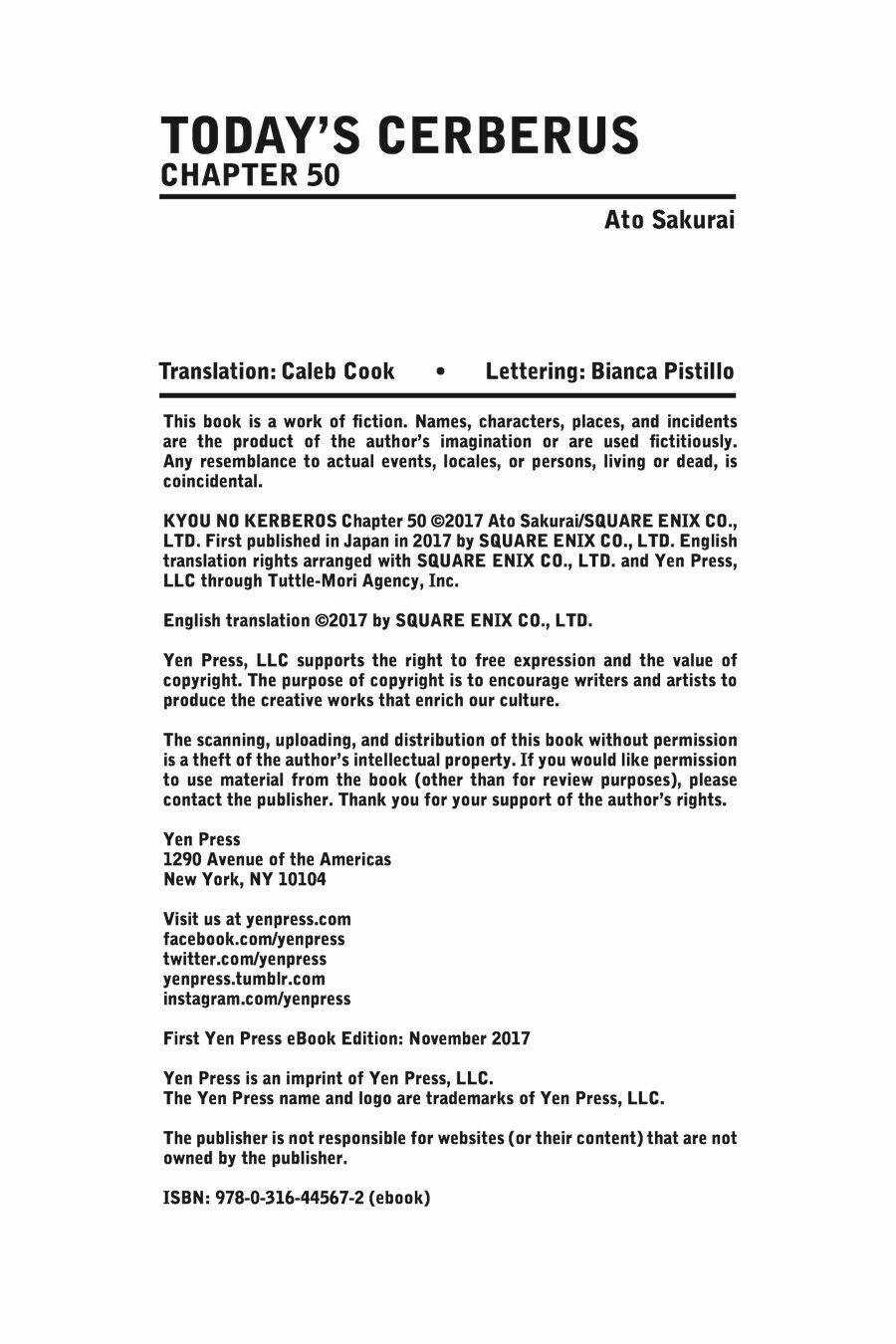 Kyou No Cerberus: Chapter 50