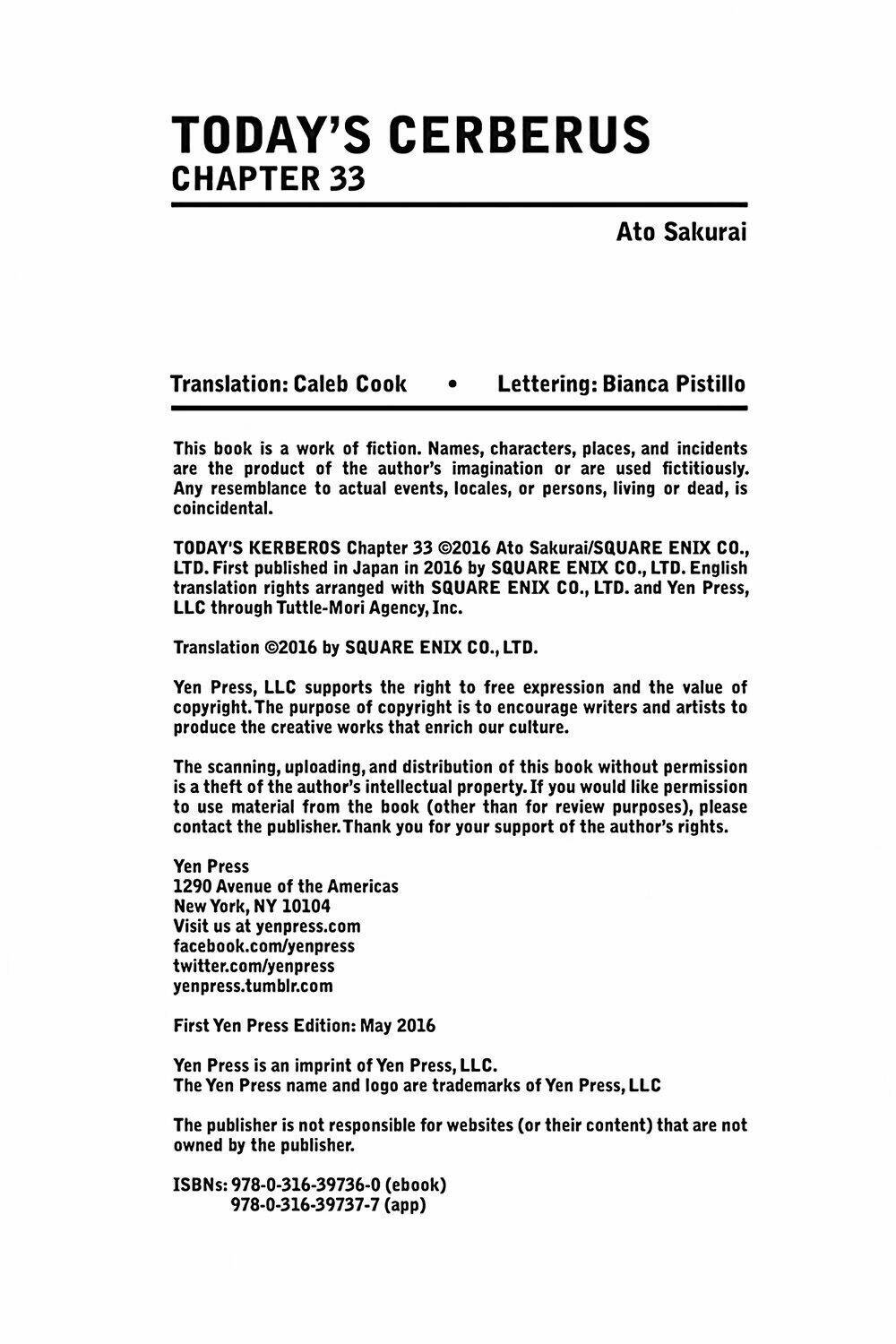 Kyou No Cerberus: Chapter 33