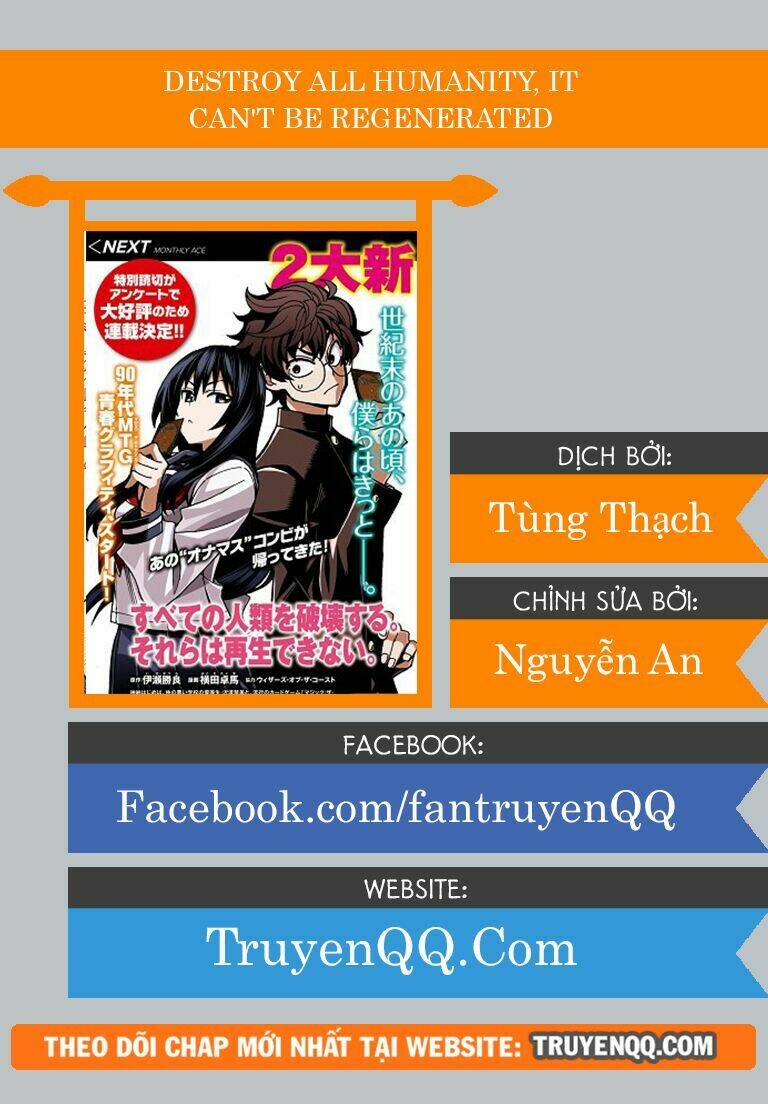 Tiêu Diệt Tất Cả Loài Người. Chúng Không Thể Được Tái Sinh: Chapter 2