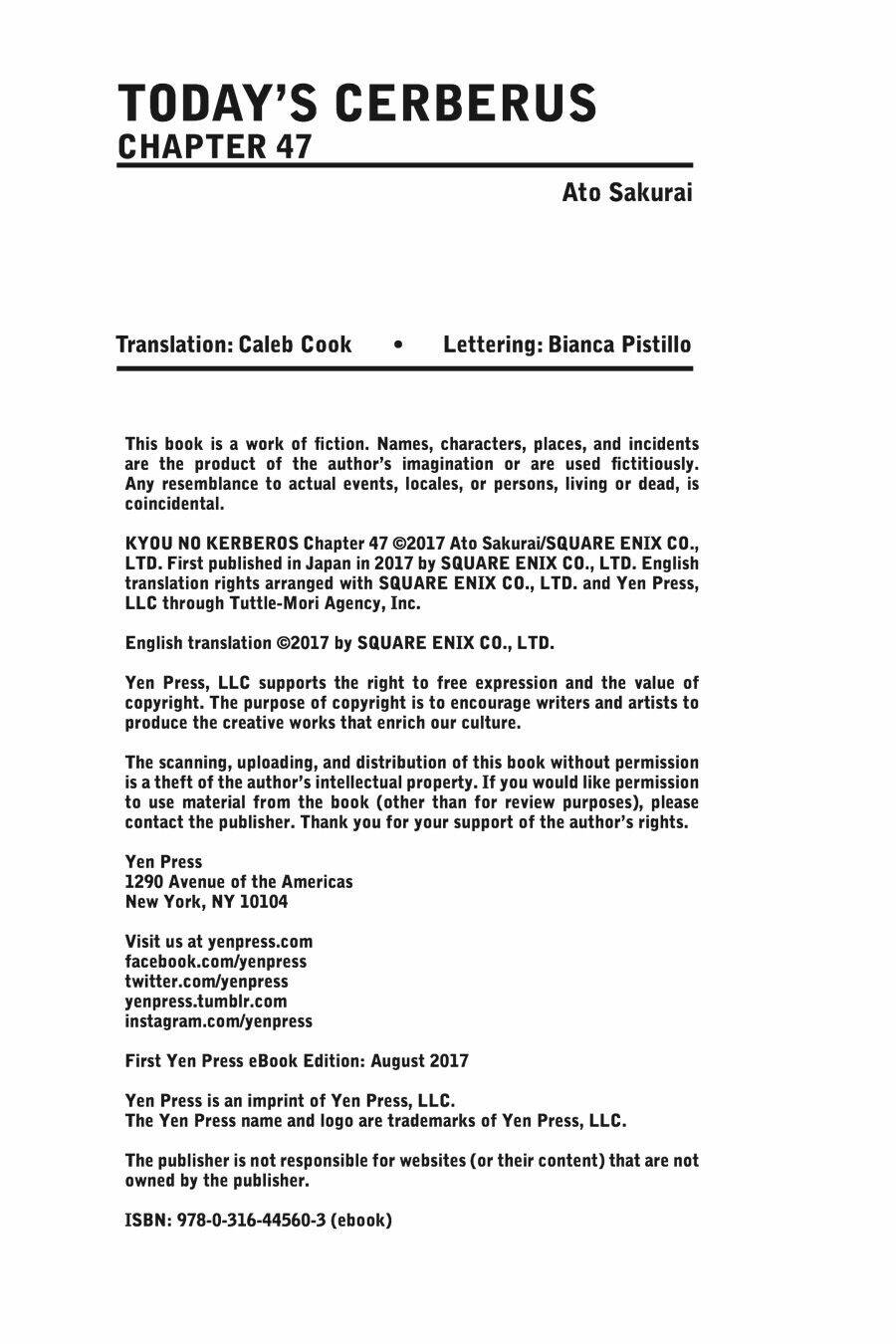 Kyou No Cerberus: Chapter 47